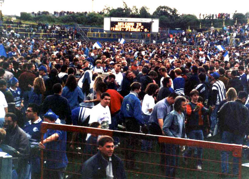 After Final Whistle: Celelbratory pitch invasion