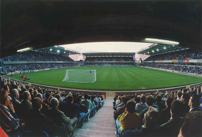 Into the Second half, The ground has filled up and the lights are coming on
